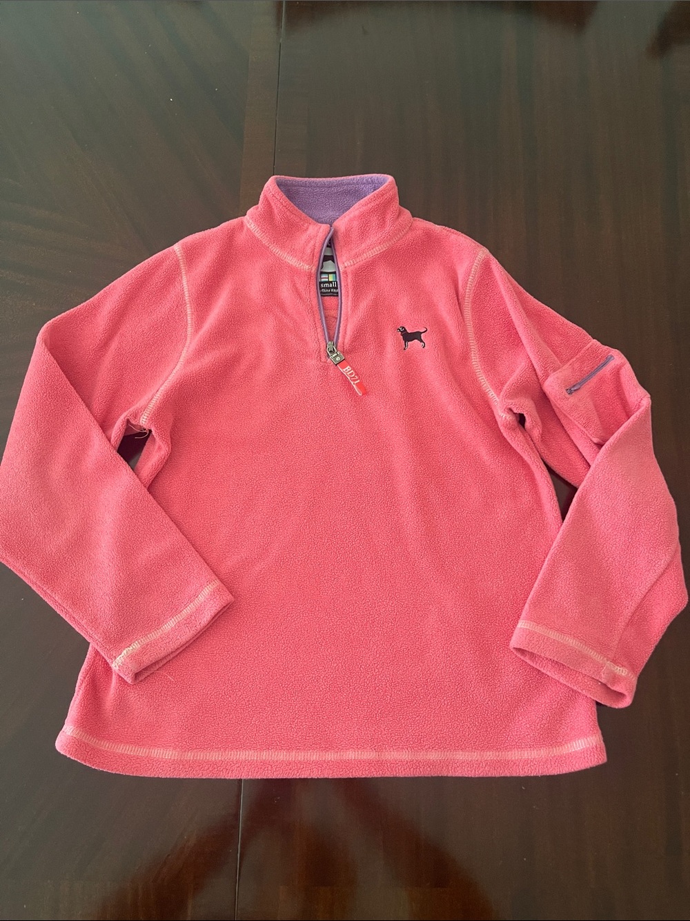 Girl’s Pink Quarter-Zip Fleece Pullover - size S